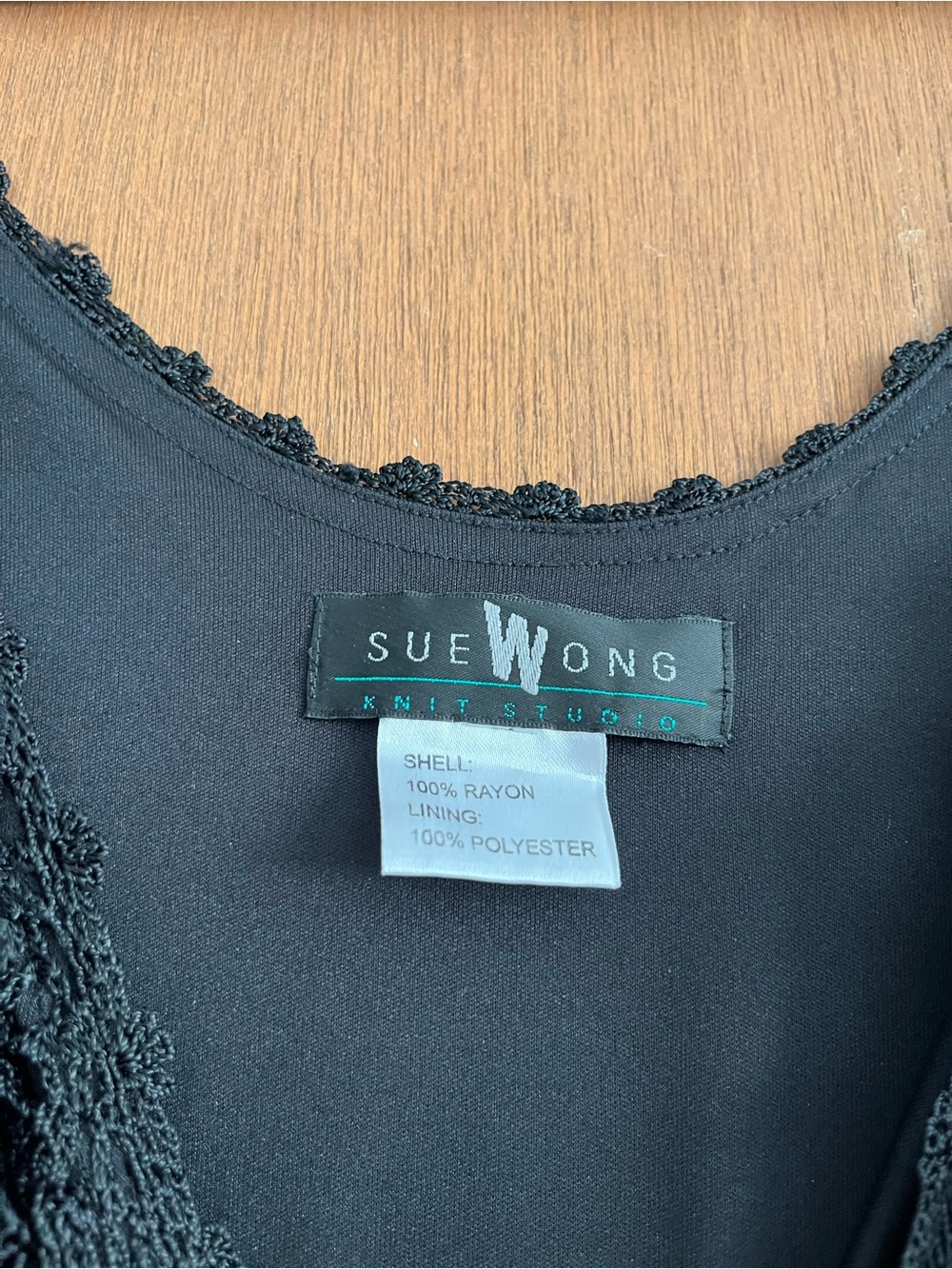 Sue Wong vintage Y2K crochet black floral sequin dress - Picture 4 of 5